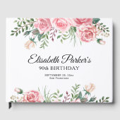 Elegant pink floral 90th birthday party  ゲストブック (正面)