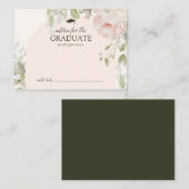 Elegant Pink Floral Advice for the Grad エンクロージャーカード (正面/裏面)