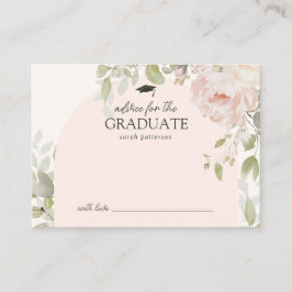Elegant Pink Floral Advice for the Grad エンクロージャーカード