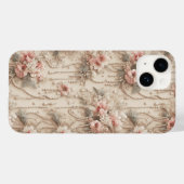 Elegant Pink Floral and Cascading White Pearls Lux Case-Mate iPhoneケース (裏面 (横))