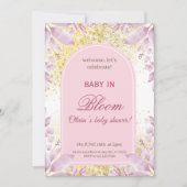 Elegant Pink Floral Baby Shower 招待状 (正面)