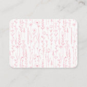 Elegant Pink Floral Baby Shower Diaper Raffle エンクロージャーカード (裏面)