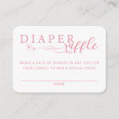 Elegant Pink Floral Baby Shower Diaper Raffle エンクロージャーカード (正面)