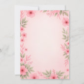 Elegant Pink Floral Baby Shower Invitation セーブザデート (裏面)