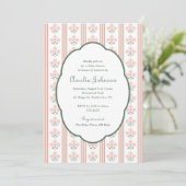 Elegant Pink Floral Baby Shower Invitation 招待状 (スタンド正面)