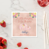 Elegant Pink Floral Baby Shower Napkins スタンダードカクテルナプキン (インサイチュ)