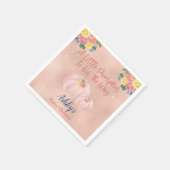Elegant Pink Floral Baby Shower Napkins スタンダードカクテルナプキン (角)