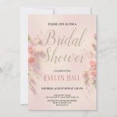 Elegant Pink Floral Bachelorette Party 招待状 (正面)