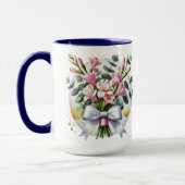 Elegant Pink Floral Bouquet Mug マグカップ (左)