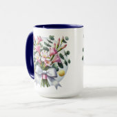 Elegant Pink Floral Bouquet Mug マグカップ (正面左)