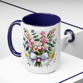 Elegant Pink Floral Bouquet Mug マグカップ