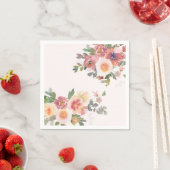 Elegant Pink Floral Bridal Shower スタンダードカクテルナプキン (インサイチュ)
