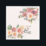 Elegant Pink Floral Bridal Shower スタンダードカクテルナプキン<br><div class="desc">Elegant Pink Floral Bridal Shower Paper Napkins</div>
