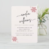 Elegant Pink Floral Bridal Shower Invitation - Cus 招待状 (スタンド正面)