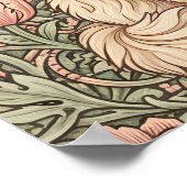 Elegant Pink Floral Cat Poster William Morris Art  ポスター (角)