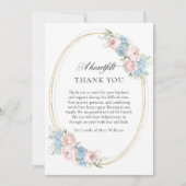 Elegant Pink Floral Christian Funeral Thank You サンキューカード (正面)