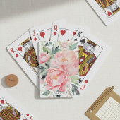 Elegant Pink Floral Custom Name トランプ