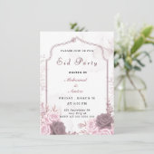 Elegant Pink Floral Eid Party Invitation 招待状 (スタンド正面)