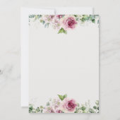 Elegant Pink Floral Gold Arch Wedding Invitation 招待状 (裏面)