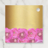 Elegant Pink Floral Gold Bat Mitzvah Thank You フェイバータグ (裏面)