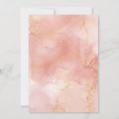 Elegant Pink Floral & Gold Butterfly  Baby Shower  招待状 (裏面)