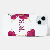 Elegant Pink Floral Gold Circle Phone Case Case-Mate iPhoneケース (裏面 (横))