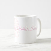Elegant Pink Floral Good Morning Bella コーヒーマグカップ (正面右)