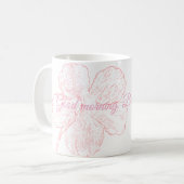 Elegant Pink Floral Good Morning Bella コーヒーマグカップ (正面左)