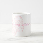 Elegant Pink Floral Good Morning Bella コーヒーマグカップ (中央)