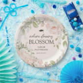 Elegant Pink Floral Graduation Party ペーパープレート (パーティー)