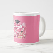 Elegant Pink Floral Graduation Party mug ジャンボコーヒーマグカップ (正面右)