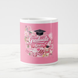 Elegant Pink Floral Graduation Party mug ジャンボコーヒーマグカップ
