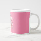 Elegant Pink Floral Graduation Party mug ジャンボコーヒーマグカップ (右)