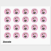 Elegant Pink Floral Graduation Party sticker ラウンドシール (シート)