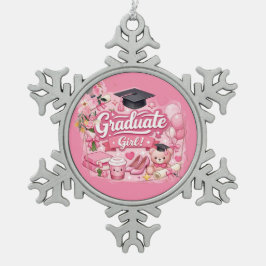Elegant Pink Floral Graduation Party watch スノーフレークピューターオーナメント