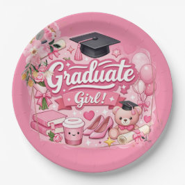 Elegant Pink Floral Graduation Party watch ペーパープレート