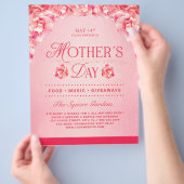 Elegant Pink Floral Mother's Day Celebration Event チラシ (手)
