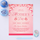 Elegant Pink Floral Mother's Day Celebration Event チラシ (シングル)