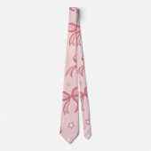 Elegant Pink Floral Neck Tie for Wedding & Party ネクタイ (正面)