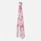 Elegant Pink Floral Neck Tie for Wedding & Party ネクタイ (裏面)