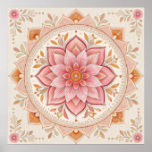 Elegant Pink Floral Pattern Poster Eye Catching Ar ポスター (正面)
