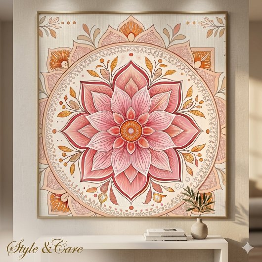 Elegant Pink Floral Pattern Poster Eye Catching Ar ポスター