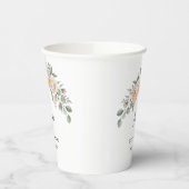 Elegant Pink Floral Personalized Disposable Cup 紙コップ (左)