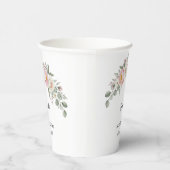 Elegant Pink Floral Personalized Disposable Cup 紙コップ (右)
