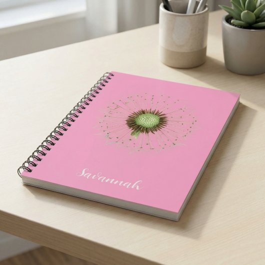 Elegant Pink Floral Personalized Notebook ノートブック