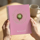 Elegant Pink Floral Personalized Notebook ノートブック