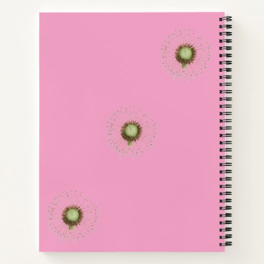 Elegant Pink Floral Personalized Notebook ノートブック (裏面)