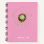 Elegant Pink Floral Personalized Notebook ノートブック (正面)