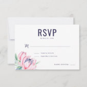 Elegant Pink Floral RSVP (正面)