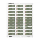 Elegant pink floral sage | mint return address  ラベル (フルシート)